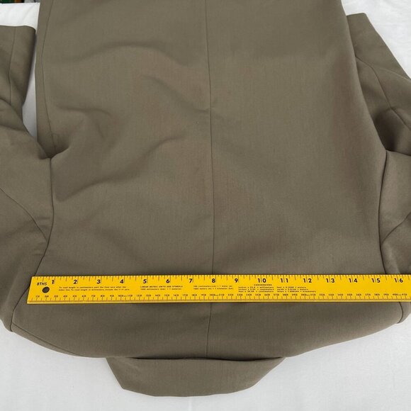 ZARA Womens Blazer Jacket Double-Breasted Oversize Pockets Long‎ Sleeve Khaki XS - Picture 14 of 16